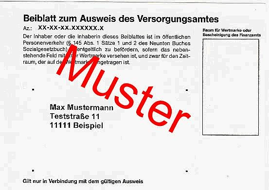 Abbildung Beiblatt ohne Wertmarke