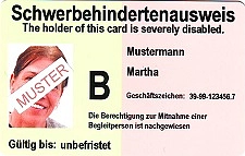 Abbildung grün-orangefarbener Ausweis